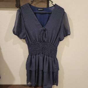 Blue polka dot dress